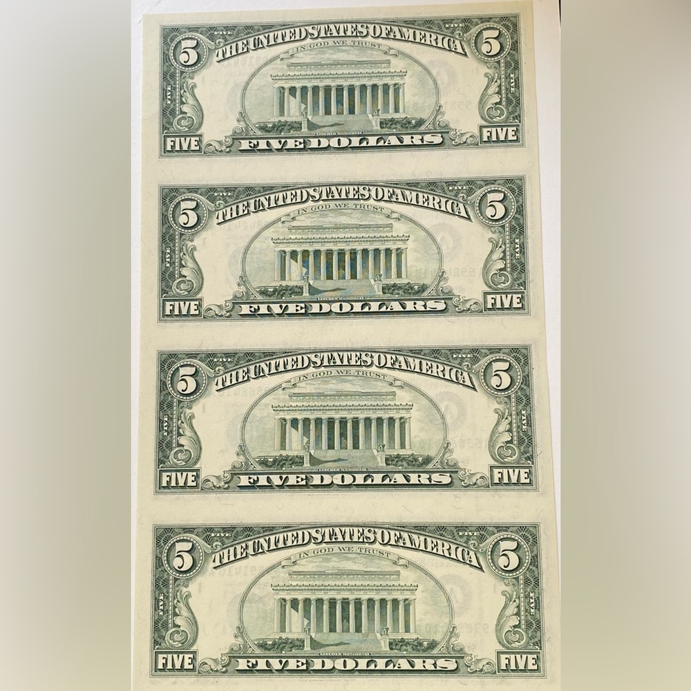 US MINT 1995 UNCUT 5$ BILLS - Picture 5 of 10